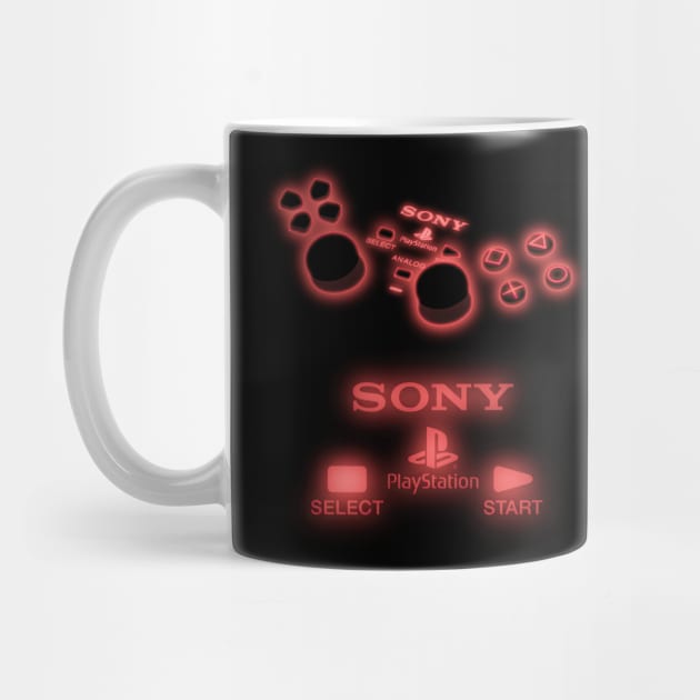 Red Glow PlayStation Controller Semi-Simplistic by chrisjaymountain96